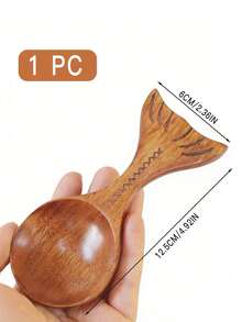 Cirelle 1PC Creative Fish Shaped Nanmu Spoon Measuring Bean Spoon Milk Powder Spoon Sauce Small Dish Spoon Rack - View 6