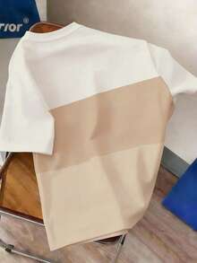Manfinity Joysei Men's Casual Contrast Color Short Sleeve T-Shirt, Suitable For Summer Holiday And Daily Commute - Multicolor - View 2