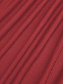 EMERY ROSE Elegant Sexy Lace Ruched Slip Dress For Women Club Night Dark Red Summer - Red - View 5