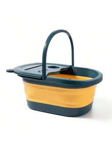 Foldable Massage Foot Basin For Adults, Home And Dormitory Use Simple Design With Cover, Deep Soaking Foot Bath Foldable Foot Soaking Bucket, Home Use, Simple Massage, Wellness, Foot Bath Basin, Over Knee, With Cover, Keeps Warm, Light Weight, Space Saving - Multicolor - View 7