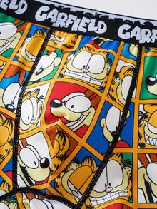 GARFIELD | SHEIN Quần lót nam in chữ và hoạt hình, kiểu dáng thường ngày. - Màu vàng - Xem 4