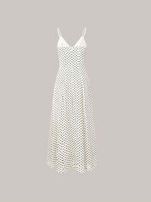 Cévolie Đầm hai dây chấm bi dáng casual dành cho nữ - trắng - Xem 2