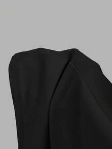 SHEIN MOD Đầm ngắn nữ màu trơn, trễ vai, đính nơ, kiểu dáng thanh lịch cho mùa hè. - màu đen - Xem 9