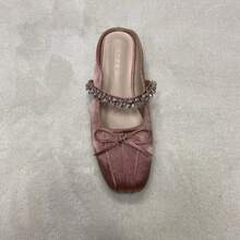 MOTF MARY JANE FLATS WITH SQUARE TOE AND RHINESTONE DETAIL FOR CHRISTMAS SPRING SHOES - deep powder - View 10