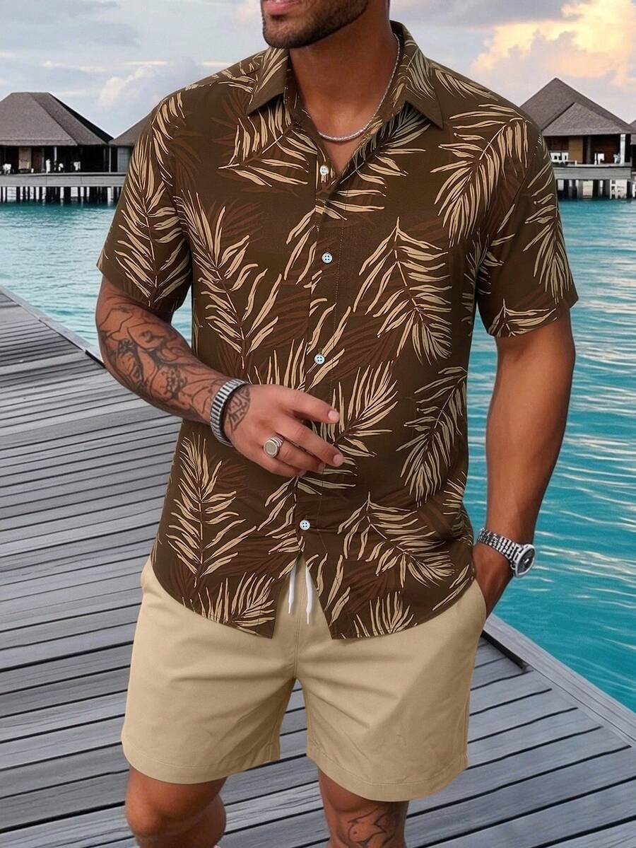 Manfinity RSRT Men's Hawaiian Shirt Set - Multicolor - View 1