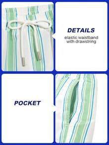 Horizaway Quần short nam dáng casual đi biển, có dây rút ở eo và túi. - màu xanh lá - Xem 8
