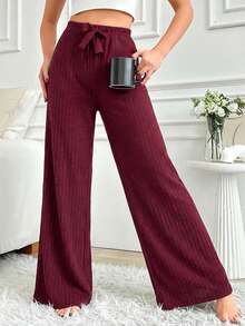WovenCharm 100%Cotton 3 Pcs Solid Knit Pant Set Cotton Pajama Pants Cotton Loungewear - Multicolor - View 8
