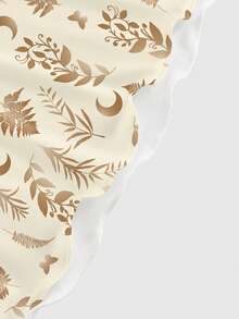 ROMWE Fairycore Hippie Sun Moon Star Leaf Print Sexy Dark Goth Mini Dress For Women - Beige - View 4