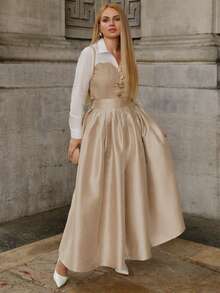 Chân váy xòe thanh lịch cạp cao với phong cách quý phái - Rượu sâm banh - Xem 5