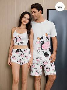 可爱卡通图案情侣睡衣套装 - 彩色 - 查看 7