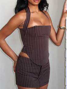 Aloruh Women's Casual Low Waist Striped Bodycon Mini Shorts - Multicolor - View 2