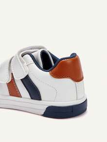 Cozy Pixies A Pair Of Four-Season Versatile Contrasting Color Splicing Brown Flat-Bottomed Casual Sneakers Fashionable Versatile Student Campus Boy Baby Sneakers - White - View 8