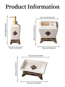 Cirelle Bình đựng sữa dưỡng thể bằng gốm sứ men trắng kem kiểu cổ điển châu Âu, có thể dùng làm giá đựng bàn chải đánh răng, khay đựng xà phòng, bình đựng xà phòng hình vuông sang trọng có thể tái sử dụng với họa tiết hoa nổi, bình đựng sữa dưỡng thể và dầu gội riêng biệt, thích hợp cho phòng tắm, khách sạn, gia đình, nhà bếp, đựng nước rửa tay, dầu gội, dầu xả, sữa tắm, xà phòng lỏng, sữa dưỡng thể, tinh dầu, quà tặng đám cưới, nhà cửa, ngày lễ. - Nhiều màu - Xem 5
