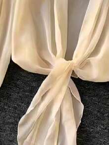Franclia Bộ 2 áo khoác kimono mùa hè nhẹ nhàng dành cho nữ, tay phồng, thắt nơ phía trước. - Nhiều màu - Xem 4