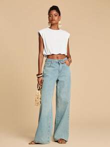 Travachic Blusa de mujer de unicolor con cuello redondo, de uso versátil y casual para el día a día - Blanco - Ver 4