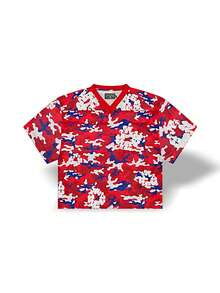 Denim Tears Sports Tee Camo Wreath Jersey Sweat Absorption Breathable Lightweight Soft Versatile Easy To Wash Running Men Red Camo SS25TKJ12312165 - Đỏ - Xem 1