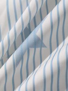 DAZY Star Striped Pattern Loose Short Pajama Pants, Women Summer Sleepwear Bottom - Blue - View 7