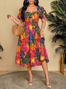 SHEIN Lady 女士度假连衣裙 女士中长连衣裙 - 彩色 - 查看 10