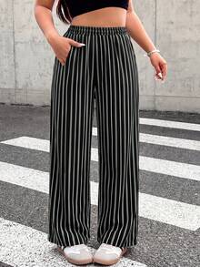 SHEIN EZwear Plus Size Casual Minimalist Leopard Print Pants, Suitable For Summer - Multicolor - View 5