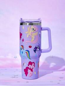 My Little Pony X SHEIN 40oz Tumbler With Handle, Insulated Cup, Vacuum Insulated Water Bottle, Stainless Steel Travel Mug, Car Mug - Purple - View 4