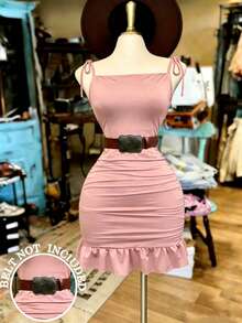 NostaNoir Women's Short Brown Hollow-Out Back Dress - Dusty Pink - View 3