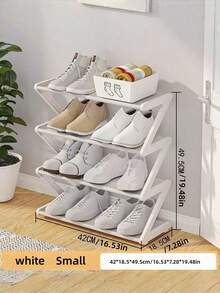 Rak sepatu empat tingkat berbentuk Z besar ini dapat dirakit dengan mudah tanpa alat. Terbuat dari plastik berwarna merah muda, ini adalah rak penyimpanan yang dapat ditumpuk dan cocok untuk rumah, asrama, dan ruang tamu. Desainnya yang hemat ruang dan berdiri di lantai. - MultiWarna - View 7