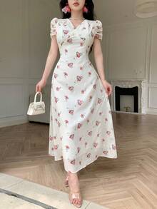 Modelyn Nuevo vestido blanco floral de tela pura y de moda - Blanco - Ver 6