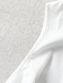 GlowEve CURVE 新款黄色玫瑰花蕾加大码迷你连衣裙，休闲通勤装，浪漫约会优雅连衣裙，夏季婚礼宾客连衣裙，下午茶装扮 - 藍色 - 查看 5