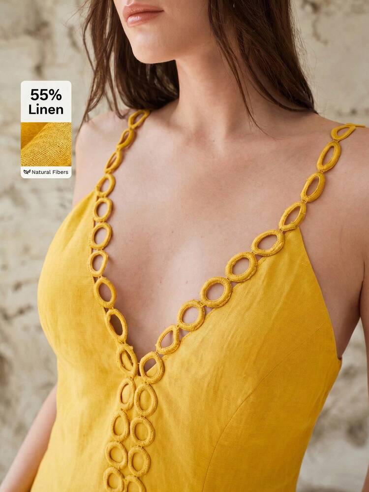 WOMEN'S V-NECK LINEN TOP, SPRING/SUMMER