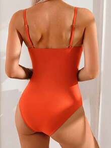 Swim Lushoire 1pc Women's One-Piece Swimsuit, Spring/Summer - Orange - View 2