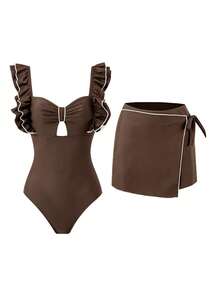 Women Bikini Sets - 棕色 - 查看 3