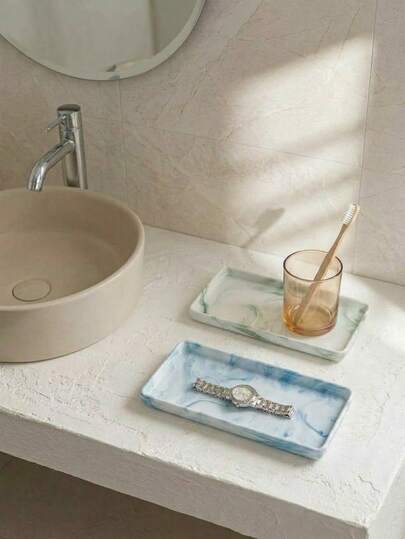 Cirelle 1 khay đựng trang sức bằng gốm sứ, đĩa đựng đồ trang sức sáng tạo dành cho nhẫn, bông tai, dây chuyền, đồ trang trí nhà cửa cho phòng tắm, bàn trang điểm, tủ quần áo, mặt bàn, hộp quà tối giản.