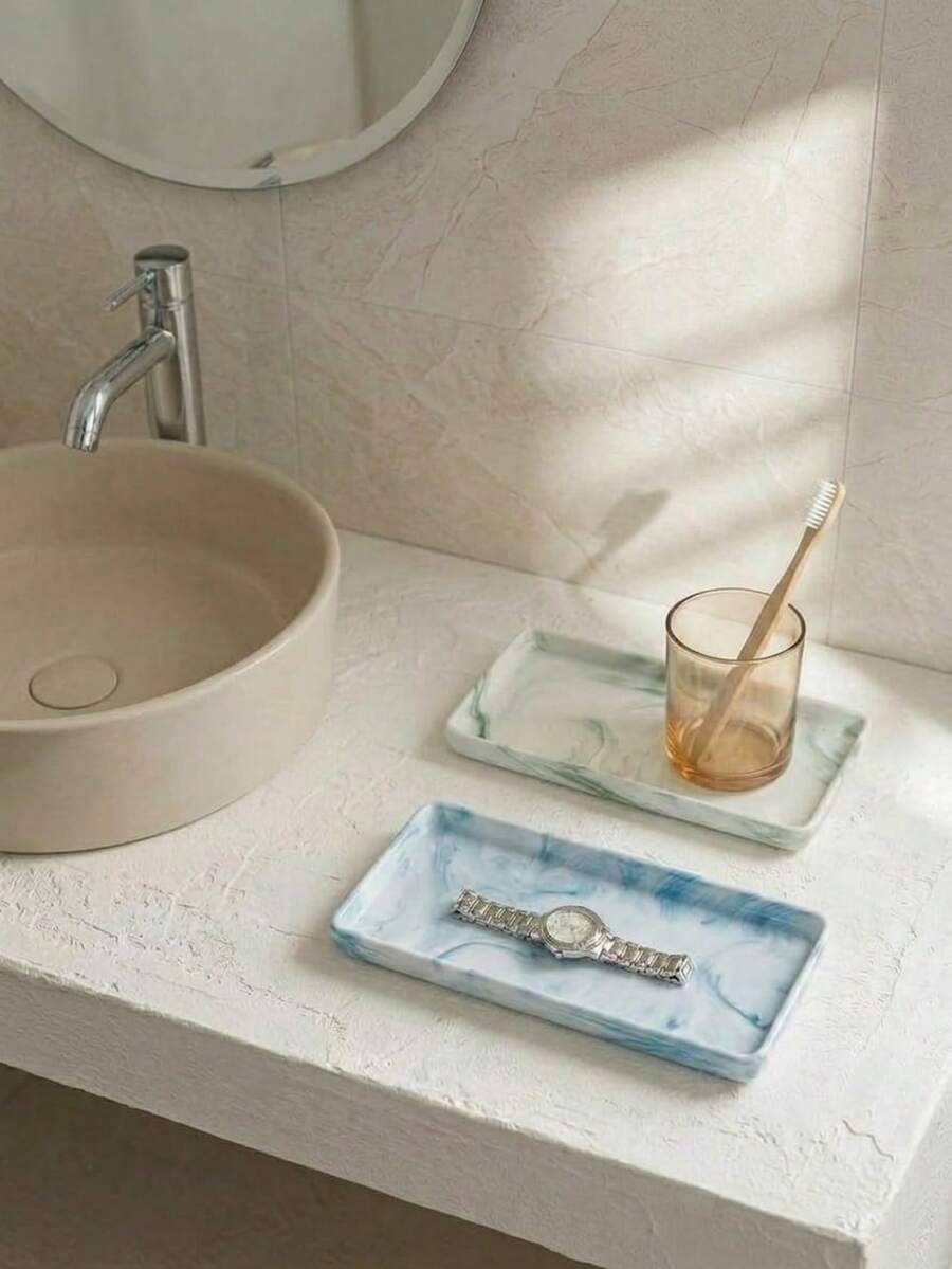 Cirelle 1pc Ceramic Jewelry Tray, Creative Trinket Dish For Rings, Earrings, Necklaces, Home Decor Organizer For Bathroom, Vanity, Dresser, Countertop, Minimalist Gift Boxed - Multicolor - View 1