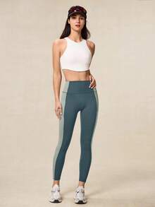 OutZeal Quần legging thể thao nữ, đồ tập gym, quần tập Pilates, quần tập thể dục cạp cao phối màu giúp kiểm soát vòng bụng. - Nhiều màu - Xem 8
