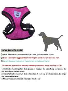 Pet Leash And Harness Set, Comfortable Breathable With Reflective Strips, Mesh Design Lightweight Non-Choke Adjustable Leash And Harness Set For Medium & Small Dogs And Cats (Actual Product May Run Small, Please Order One Size Up - Red Violet - View 7
