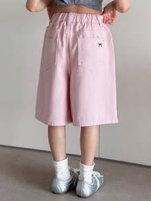 Dazy Kids 少女春夏新款水钻装饰喇叭牛仔裤 - 粉色 - 查看 8