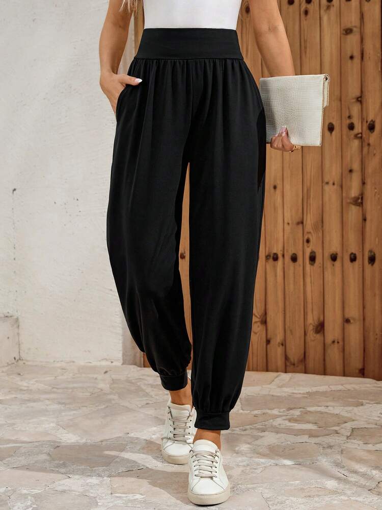 Women's Fashionable Versatile Pleated Pocket Ankle Pants