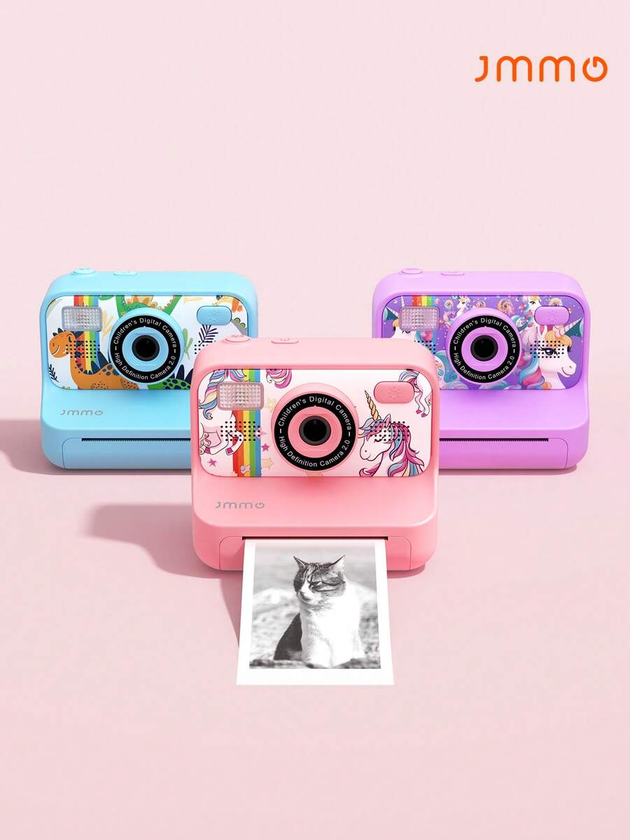 JMMO Kids Instant Print Camera, 1080P HD Digital Camera With Thermal Printer, Dual Lens Selfie Camera Toy For Boys Girls, Educational Kids Camera With Dinosaur/Unicorn Design - Multicolor - View 1