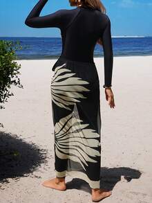Swim Mulvari Women's Beach Burkini Cover Up Set - Black - View 2