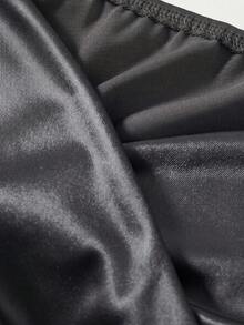 EMERY ROSE Blusa/camisa de mujer de satén sólido con cintura ceñida, mangas abultadas, elegante y encantadora para uso diario, vacaciones, viajes, moda, citas, estilo francés retro y versátil para primavera/verano en color champán - Negro - Ver 8