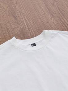 SWAVVY Áo thun nam tay ngắn dáng rộng, kiểu dáng thường ngày, màu trắng, in họa tiết ở mặt trước và mặt sau. - trắng - Xem 6