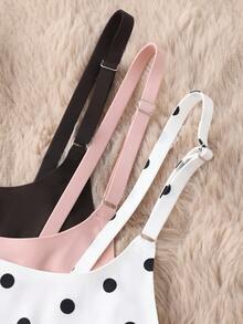 SHEIN Conjunto de ropa interior casual de diario con sujetador y pantie con tirantes ajustables para mujer - Multicolor - Ver 8
