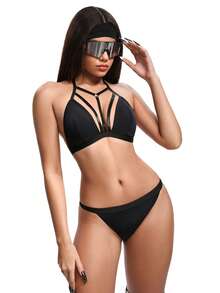 AltBold Set de 2 piezas de sujetador con copas triangulares - Negro - Ver 1