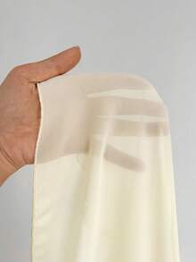 Viva Relle 夏季雪纺荷叶边镂空方领无袖连衣裙，休闲日常穿着，派对及活动礼服 - 淡黃色 - 查看 7