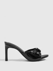 CUCCOO SZL Zapatos de mujer nuevos con punta abierta de moda, punta redonda con temperamento sexy, color negro, hermosas sandalias de tacón de aguja estilo europeo y americano versátiles - Negro 110 - Ver 2