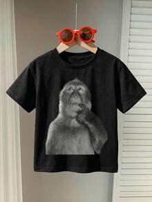 Camiseta de manga corta para niño, casual y minimalista, adecuada para el verano - Blanco - Ver 4