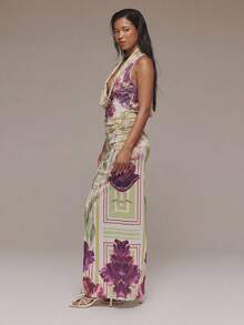 MUSERA Đầm maxi cổ đổ sâu in hoa, kiểu dáng dễ thương, gợi cảm, thích hợp cho các dịp đặc biệt như đi chơi tối, hè, xuân, kỳ nghỉ, đám cưới, khách mời. - Nhiều màu - Xem 4