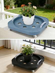 1PC Multi-Functional Gas Cylinder Storage Rack, Kitchen Gas Cylinder Base With Casters, Silent Heavy-Duty Movable Cylinder Holder, Gas Bottle Trolley Rolling Stand With Brake Wheels, Suitable For Garden And Home - Blue - View 5