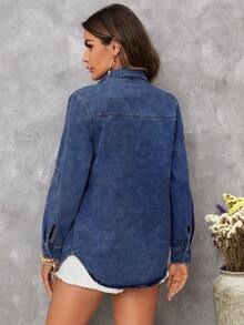 EMERY ROSE EMERY ROSE Women Denim Tops - Dark Wash - View 3