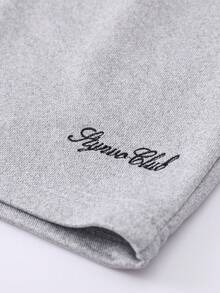 STYNVO Men's Casual Letter Embroidered Shorts, Summer - Grey - View 4